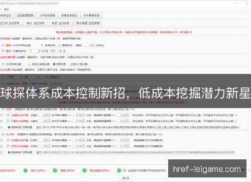 球探体系成本控制新招，低成本挖掘潜力新星